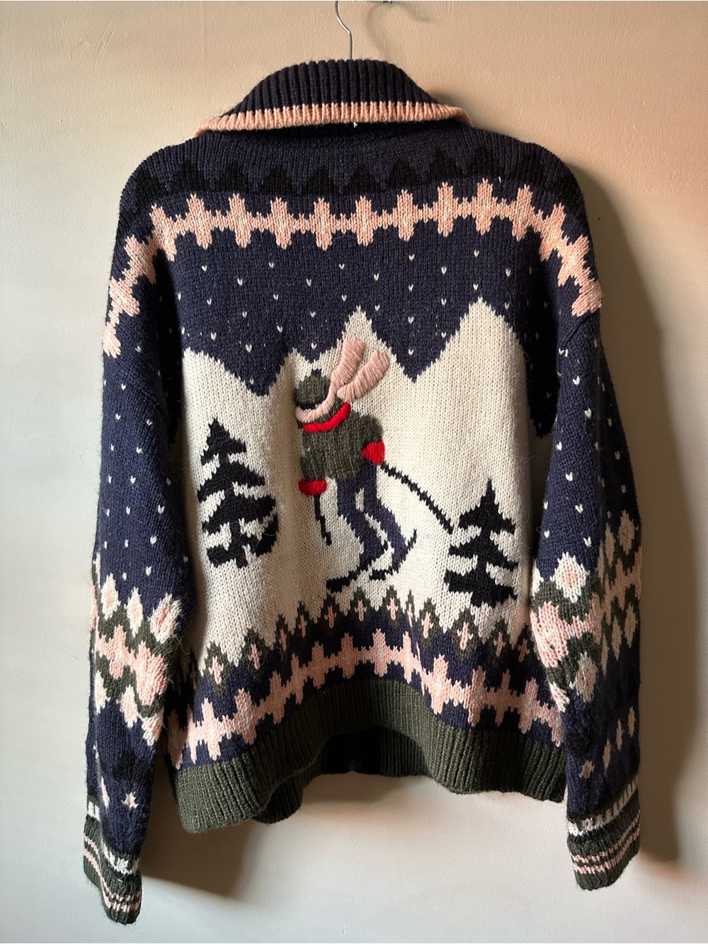 Sundance Starlit Slopes Full Zip Fair Isle Sweater Ski Snow Winter
